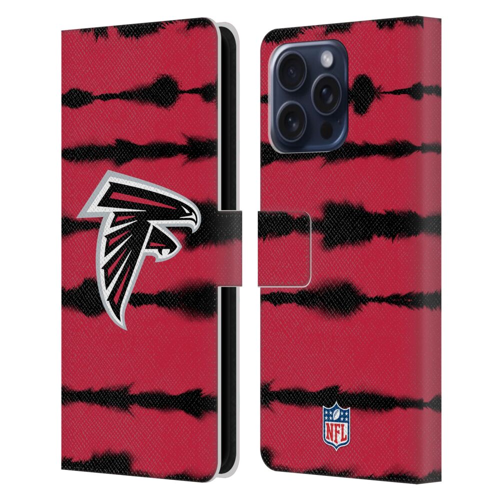 ATLANTA FALCONS(NFL) アトランタファルコンズ アトランタファルコンズ - Watercolour Stripe Print レザー手帳型 / Apple iPhoneケース - PGS